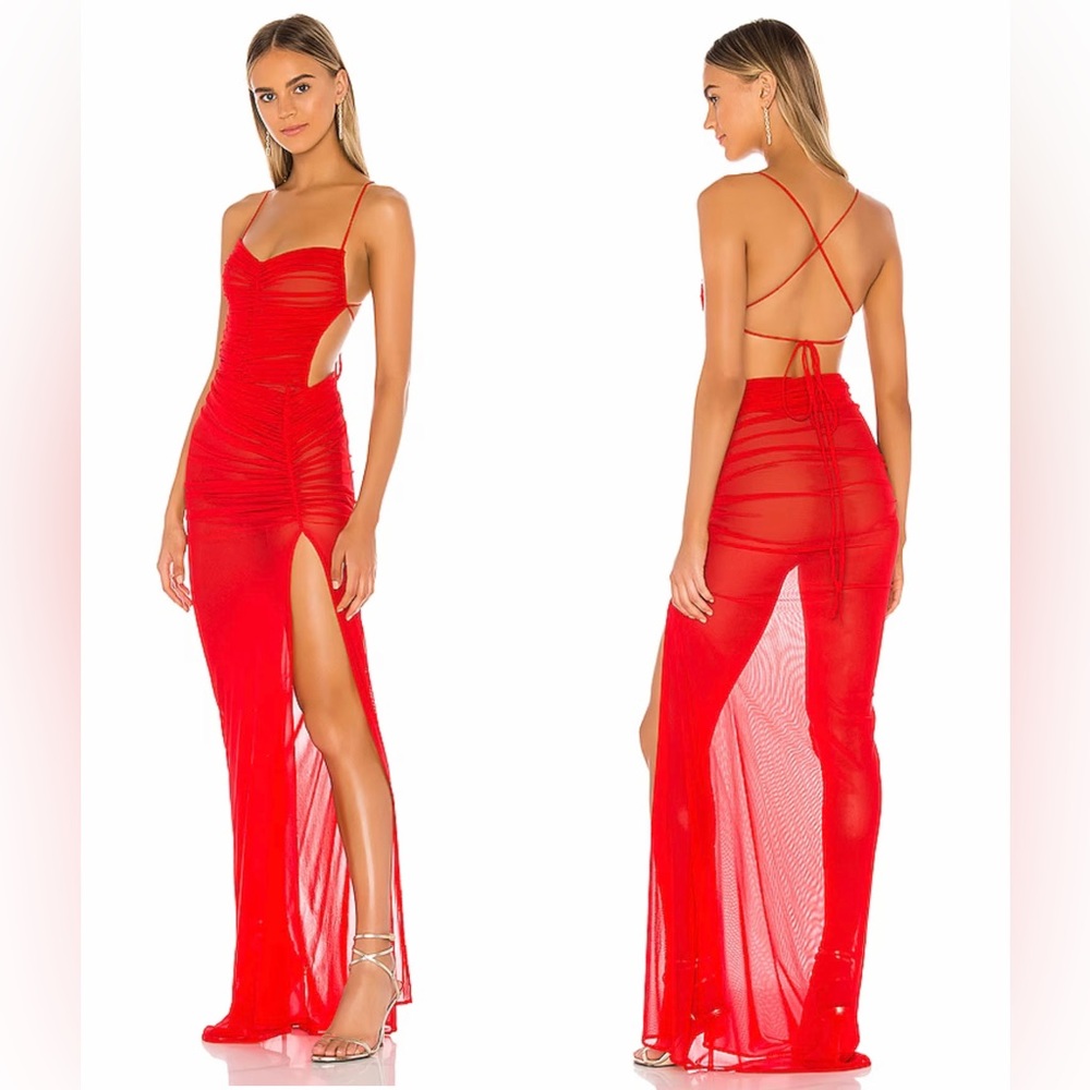 Michael Costello Follie Gown in Red, Small